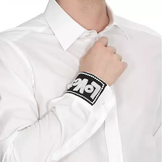 Dolce & Gabbana GOLD Slim Fit White Cotton Shirt