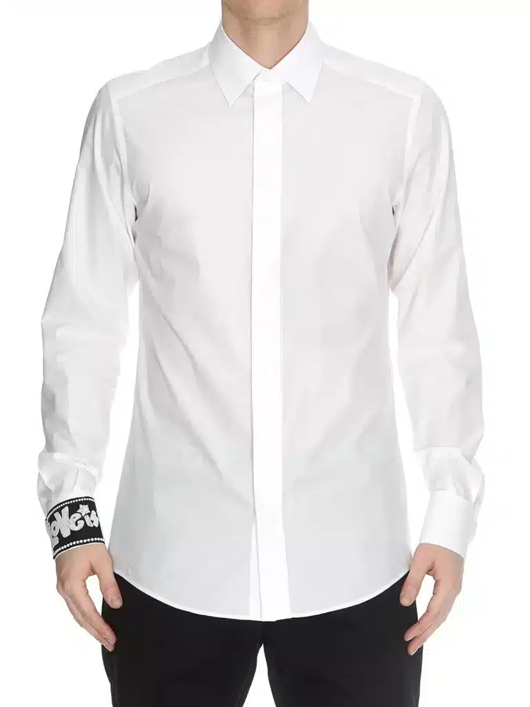 Dolce & Gabbana GOLD Slim Fit White Cotton Shirt