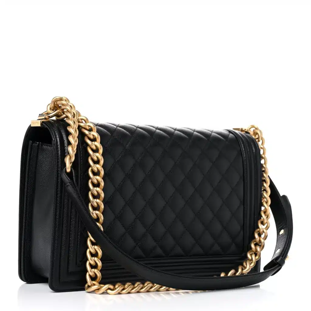 Preowned Chanel Boy Bag Large Black Lambskin