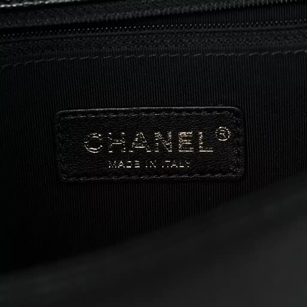 Preowned Chanel Boy Bag Large Black Lambskin