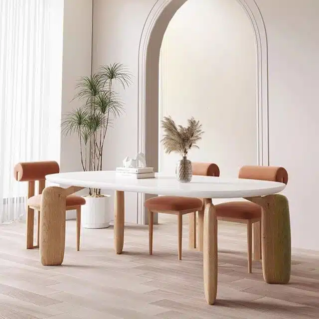 Luxurious Modern Oval Wood Dining Table