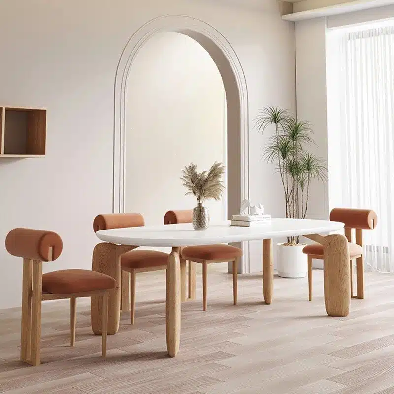 Luxurious Modern Oval Wood Dining Table