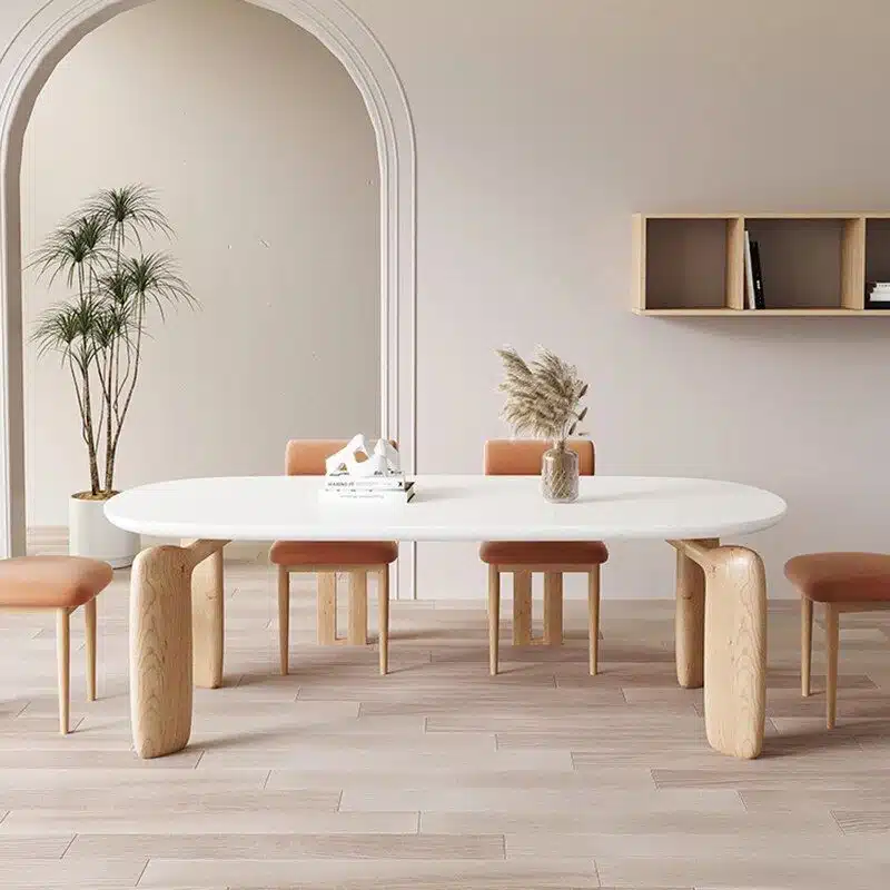 Luxurious Modern Oval Wood Dining Table